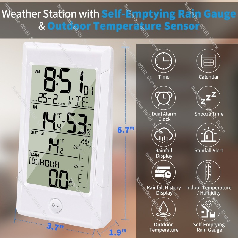 Rain Gauge Digital - Yağmur Ölçerli Kablosuz Hava Durumu İstasyonu,