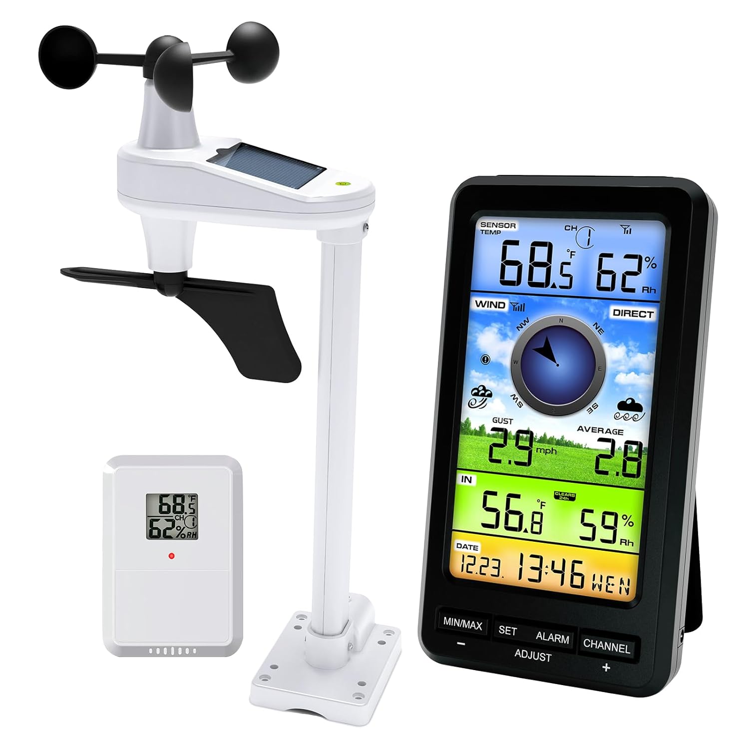 Rain Gauge Digital - Rüzgar Hızı/Yön Termometresi Higrometre ile Uzaktan