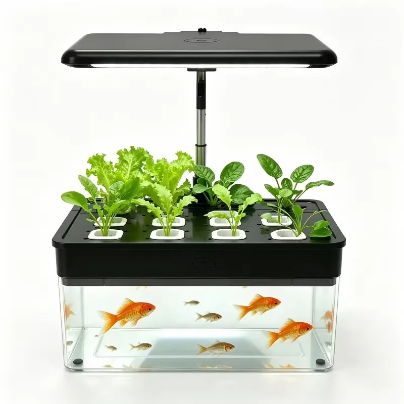 Aquaponics Home Kit - 12 Bölmeli Hidroponik Sistem Akrilik Balık