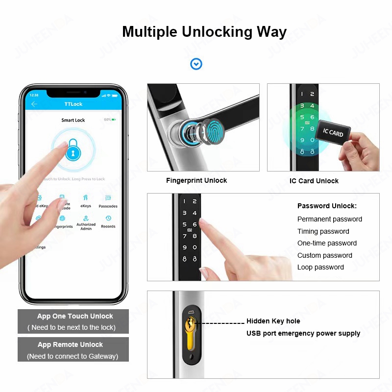 TTLock App akıllı alüminyum ka - Smart Garden Door Lock incelemesi ve fiyatı